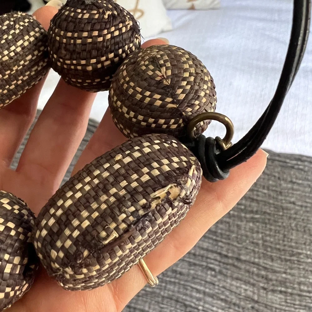 Saint Laurent YSL Logo Chunky Raffia Boho Bracelet - Picture 3 of 3